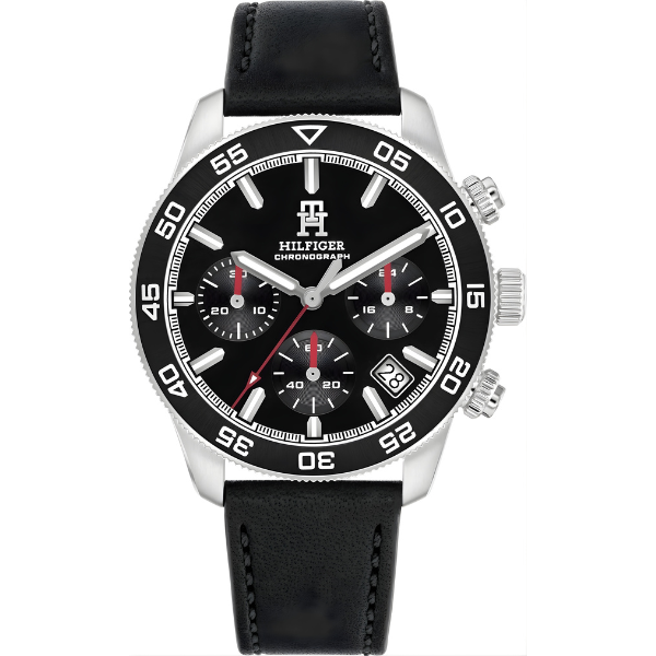 Reloj Tommy Hilfiger Hombre Cuero 1792162 - Fondo Negro