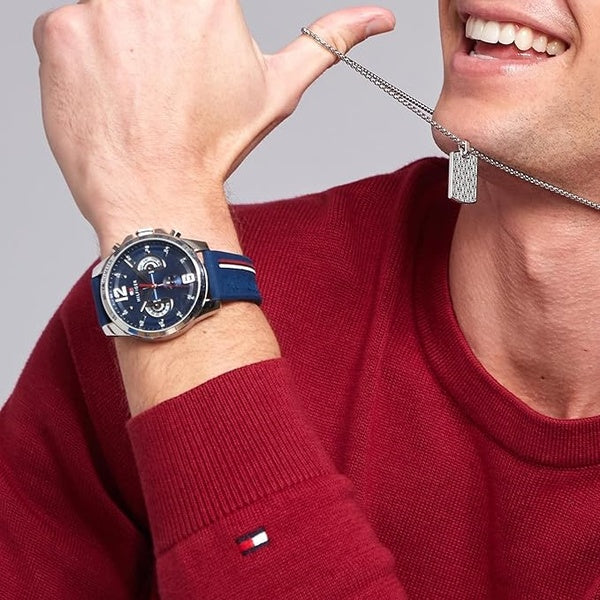 Reloj Tommy Hilfiger Hombre Silicona 1791476 - Fondo Azul