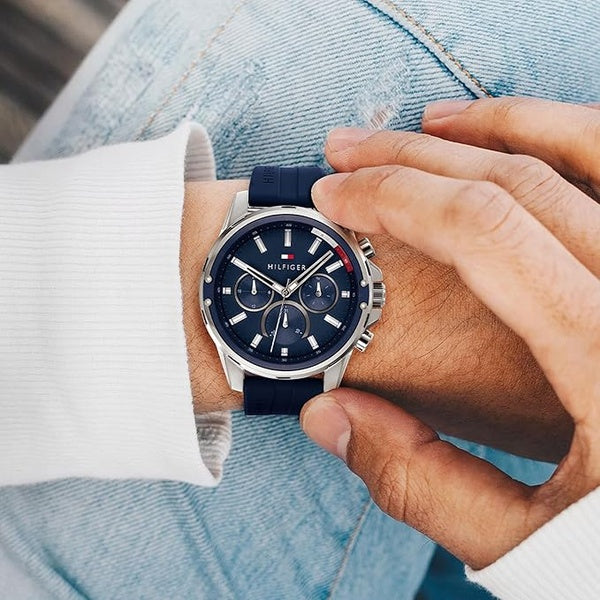 Reloj Tommy Hilfiger Hombre Silicona 1791791 - Fondo Azul