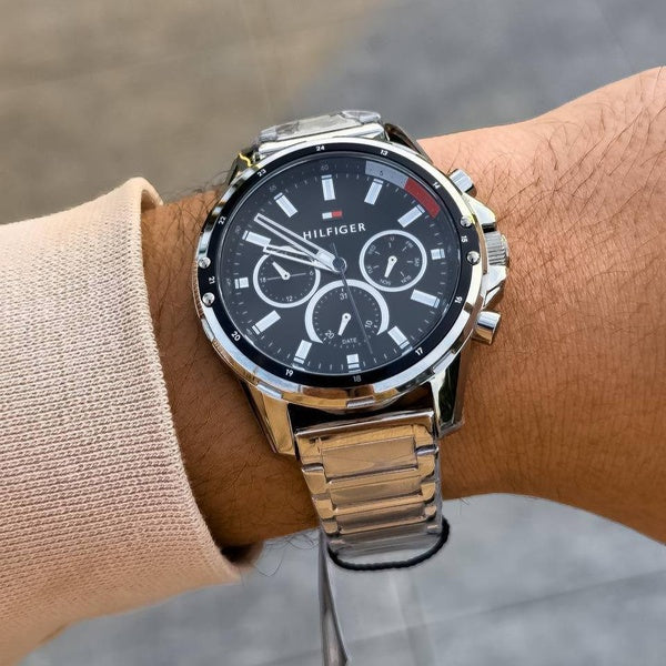 Reloj Tommy Hilfiger Hombre Acero 1791936 - Fondo Negro