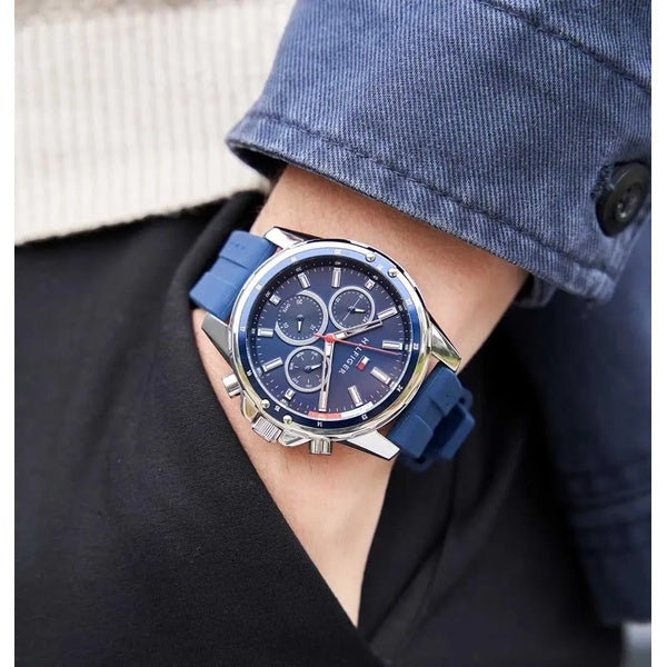 Reloj Tommy Hilfiger Hombre Silicona 1791791 - Fondo Azul